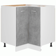 Helloshop26 - Armoire d'angle basse cuisine rangement design fonctionnel 75,5 x 75,5 x 81,5 cm en bois d'ingénierie gris béton 02_0047703 - gris Boi