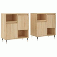 Helloshop26 - Buffet bahut commode armoire meuble de rangement organisateur cuisine salle de séjour salons lot de 2 sonoma bois 02_0036828 - 30002130 Helloshop26 - Buffet bahut commode armoire meuble de rangement organisateur cuisine salle de séjour salons lot de 2 sonoma bois 02_0036828 - 30002130