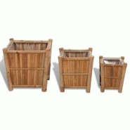 Helloshop26 - Lot de 3 jardinière lit surélevé plantes fleurs jardin en bambou avec doublure en nylon 02_0001362 - 3000077331530 Helloshop26 - Lot de 3 jardinière lit surélevé plantes fleurs jardin en bambou avec doublure en nylon 02_0001362 - 3000077331530