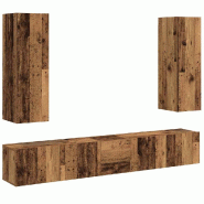 Helloshop26 - Lot de 5 meubles TV muraux modernes et élégants 30,5 x 30 x 90 cm en bois d'ingénierie vieux bois 02_0055860 - Bois massif 3000239231104 Helloshop26 - Lot de 5 meubles TV muraux modernes et élégants 30,5 x 30 x 90 cm en bois d'ingénierie vieux bois 02_0055860 - Bois massif 3000239231104