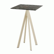 Infinity mange-debout avec piètement sable + plateau HPL Galaxy Marble 70x70 cm