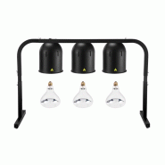 Lampe chauffante infrarouge de buffet sur pied réglable en hauteur 3 ampoules blanches) Noire PREMIUM - GOLDINOX - noir aluminium 3701770844418 Lampe chauffante infrarouge de buffet sur pied réglable en hauteur 3 ampoules blanches) Noire PREMIUM - GOLDINOX - noir aluminium 3701770844418