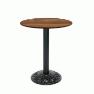 RestooTab - Table Versailles Ø60cm décor chêne hunton - marron fonte TB-VRS-R60M-CH.HUN