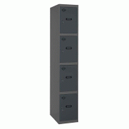 SimonRack Vestiaire Métallique 4 Portes avec Clé, 1800x400x500 mm, Anthracite - Simonlocker - noir métal 8425437105173