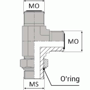Té orientable renversé mâle ORFS x mâle ORFS x mâle SAE - 7/8' , 22.22 , 1"3/16' , 30.16
