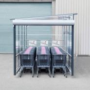 Abri pour chariot Sigma - Toit en appentis, structure aluminium, bardage plastique, design clair et protection optimale_1