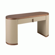 AC ANGEL CERDA Angel Cerdá Bureau en similicuir, noyer et bois recouvert de similicuir couleur vison 7220C Ø150 x 50 x 75 - marron Bois manufacturé