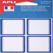 Apli Lot de 5 Pochette de 32 étiquettes scolaires cadrées bleu, format 38 x 50 mm - 3270241119619