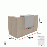 Banque d'accueil Delta First avec réhausse colorée - Mobel Linea - 144, Blanc, Non, Turquoise