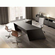 Bureau de direction design en bois sur retour Origami L266x P175 cm Bureau de direction design en bois sur retour Origami L266x P175 cm