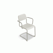Chaise avec accoudoirs TUBE luge - blanc perle