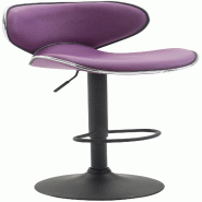 CLP Tabouret de bar Las Vegas V2 similicuir avec pied en métal Violet/Noir - violet polyester 315580