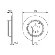 Disque de frein Bosch 0986479612 - arrière, plein, 5 trous, épaisseur 11,9 mm Disque de frein Bosch 0986479612 - arrière, plein, 5 trous, épaisseur 11,9 mm