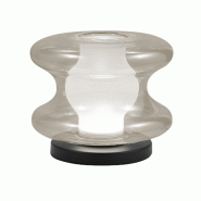 Fabas Luce Lampe De Table Frua Ø18 Cm, Led 7W 750 Lm, Sélecteur 2700K/3000K/4000K, Structure En Métal Et Verre Borosilicate Cognac, Luminaire Desig