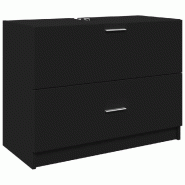 Helloshop26 - Armoire d'évier sous lavabo moderne rangement 78 x 37 x 59 cm en bois d'ingénierie noir 02_0049536 - noir Bois massif 3000235891340