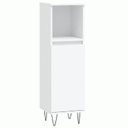 Helloshop26 - Armoire de salle de bain élégante avec rangements 30 x 30 x 100 cm style industriel en bois blanc 02_0049003 - blanc Bois massif 30002