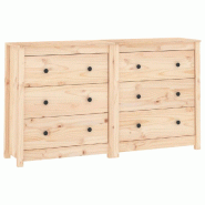 Helloshop26 - Buffet bahut commode armoire meuble de rangement organisateur cuisine salle de séjour salon 140 x 35 x 80 cm bois 02_0029549 - Bois mas