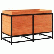 Helloshop26 - Jardinière bac lit surélevé plantes fleurs terrasse jardin cire 80 x 40 x 50 cm bois de pin massif marron 02_0038498 - 3000217704866