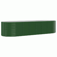 Helloshop26 - Jardinière bac lit surélevé plantes fleurs terrasse jardin de jardin acier enduit de poudre 322 x 100 x 68cm vert 02_0039631 - 300021