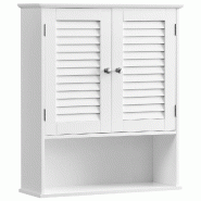 Helloshop26 - Meuble mural meuble de rangement suspendu pour salle de bains armoire à pharmacie avec étagère réglable double porte 12_0006515 - ve