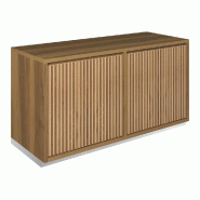 Meuble Vertigo T01 4 tiroirs à l'anglaise MDF naturel et olivier 120x47x60 cm