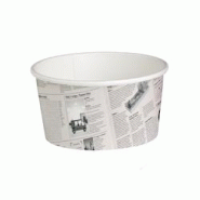 Packnwood FHC - 500Pcs - Pot "Deli" rond en carton décor journal - H87mm 600ml - multicolore en carton 210DELINEWS20 Packnwood FHC - 500Pcs - Pot "Deli" rond en carton décor journal - H87mm 600ml - multicolore en carton 210DELINEWS20