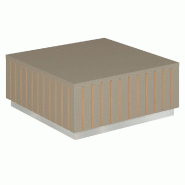 Podium pour mannequins Vertigo T03 MDF naturel et taupe 60x60x25cm