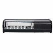 Romux® Vitrine à Tapas Réfrigérée 42 Litres Verre Courbé 4 Bacs GN 1/3 Noire | Vitrines Professionnelles Restauration - 8435811807227