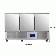 Saladette réfrigérée avec plan de travail en inox 3 portes - S903SSTOP