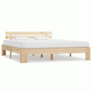 VidaXL Cadre de lit sans matelas 160x200 cm bois massif de pin Modèle Vervior - 283164