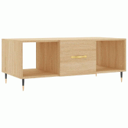 VidaXL Table basse chêne sonoma 102x50x40 cm bois d'ingénierie Modèle Aero Advance - 829279