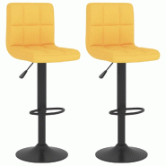 VidaXL Tabourets de bar lot de 2 jaune moutarde tissu Modèle Aero Outdoor - 334289