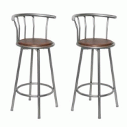 VidaXL Tabourets De Bar Lot De 2 Marron Acier - 60560 VidaXL Tabourets De Bar Lot De 2 Marron Acier - 60560