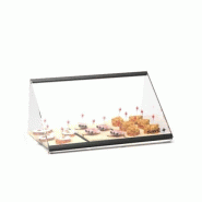 Vitrine neutre à poser PITAGORAS - 1 niveau - 555 mm - verre trempé - ESR36-S | Sayl Barcelona - noir 674005069654