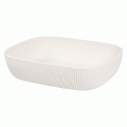 ADRIER - CC-0122-WHT - (Pack de 6 unités) - Bol rectangulaire 4,4L GN 1/2 x 7,5 cm prof. - Blanc - blanc plastique CC-0122-WHT