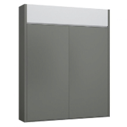 ARMOIRE LIT ESCAMOTABLE ALADYNO GRIS MAT BANDEAU BLANC MAT 160*200 CM