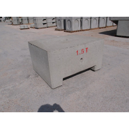 Bloc de béton moulé empilable - Masse 1500kg Lestage - REF2191500