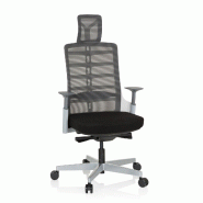 Chaise de bureau / fauteuil bureau SKARIF tissu maille / tissu blanc hjh OFFICE - blanc polyester 640410