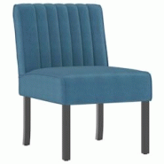 Décoshop26 - Chaise sans accoudoirs en velours bleu coutures verticales DEC026272 - bleu 3000255727070 Décoshop26 - Chaise sans accoudoirs en velours bleu coutures verticales DEC026272 - bleu 3000255727070