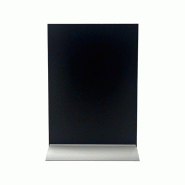 Edimeta Porte visuel/menu Ardoise A5 Portrait Socle Alu Double-face - noir aluminium 214364