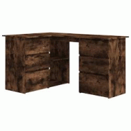 Helloshop26 - Bureau table poste de travail meuble d'ordinateur informatique étude d'angle chêne fumé 145 x 100 x 76 cm bois 02_0023672 - 300021444 Helloshop26 - Bureau table poste de travail meuble d'ordinateur informatique étude d'angle chêne fumé 145 x 100 x 76 cm bois 02_0023672 - 300021444