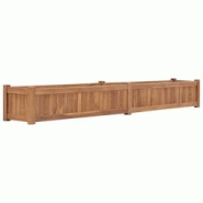 Helloshop26 - Jardinière bac lit surélevé plantes fleurs terrasse jardin 200 x 30 x 25 cm bois de teck solide marron 02_0039222 - 3000218445539 Helloshop26 - Jardinière bac lit surélevé plantes fleurs terrasse jardin 200 x 30 x 25 cm bois de teck solide marron 02_0039222 - 3000218445539
