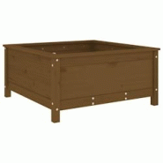 Helloshop26 - Jardinière bac lit surélevé plantes fleurs terrasse jardin 82,5 x 82,5 x 39 cm bois massif de pin marron 02_0037945 - 3000217834778