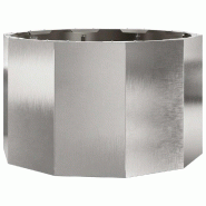Helloshop26 - Jardinière ronde moderne extérieure 60 x 60 x 35 cm assise solide style contemporain en acier inoxydable argent 02_0052982 - inox 3000