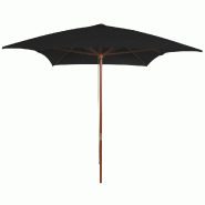Helloshop26 - Parasol d'extérieur avec mât 200 x 300 cm bois noir 02_0008258 - 3000441547765