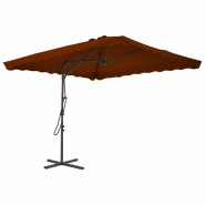 Helloshop26 - Parasol d'extérieur avec mât en acier 250 x 250 x 230 cm orange foncé 02_0008209 - orange acier 3000439147762