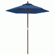Helloshop26 - Parasol de jardin avec mât en bois 196 x 231 cm bleu 02_0008337 - bleu Bambou 3000445647768