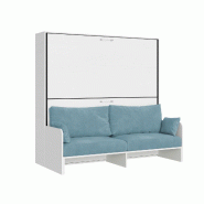 Itamoby Table basse double éclairée Kando avec canapé et tissus blancs et bleu clair - bleu 8050598059968