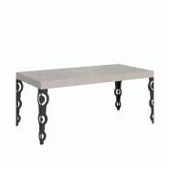 Itamoby Table Extensible Karamay Premium Cashmere 180/440X90 Cm Avec Pieds Anthracite - gris multi-matériau VE180PRKRY440-CH-AN