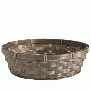 Panier rond en bambou gris/vert - Ø25xH7cm - Multi-usages pour commerces
